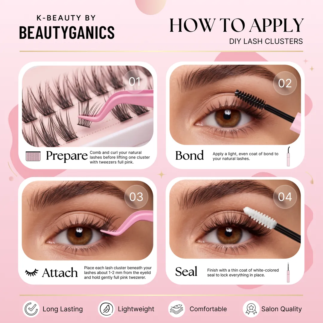 How to apply DIY lash clusters — four step guide
